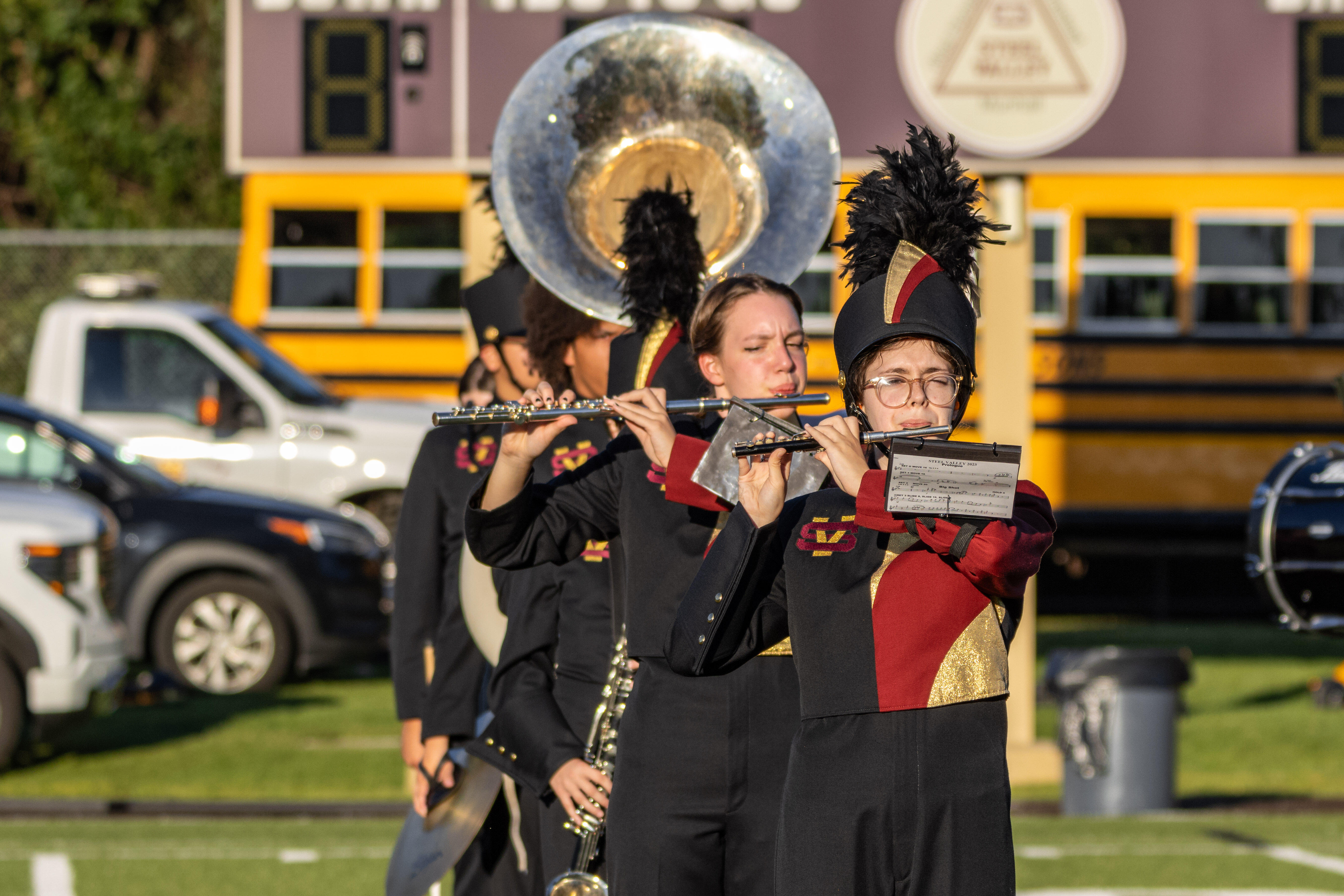 The Steel Valley Marching Band performs