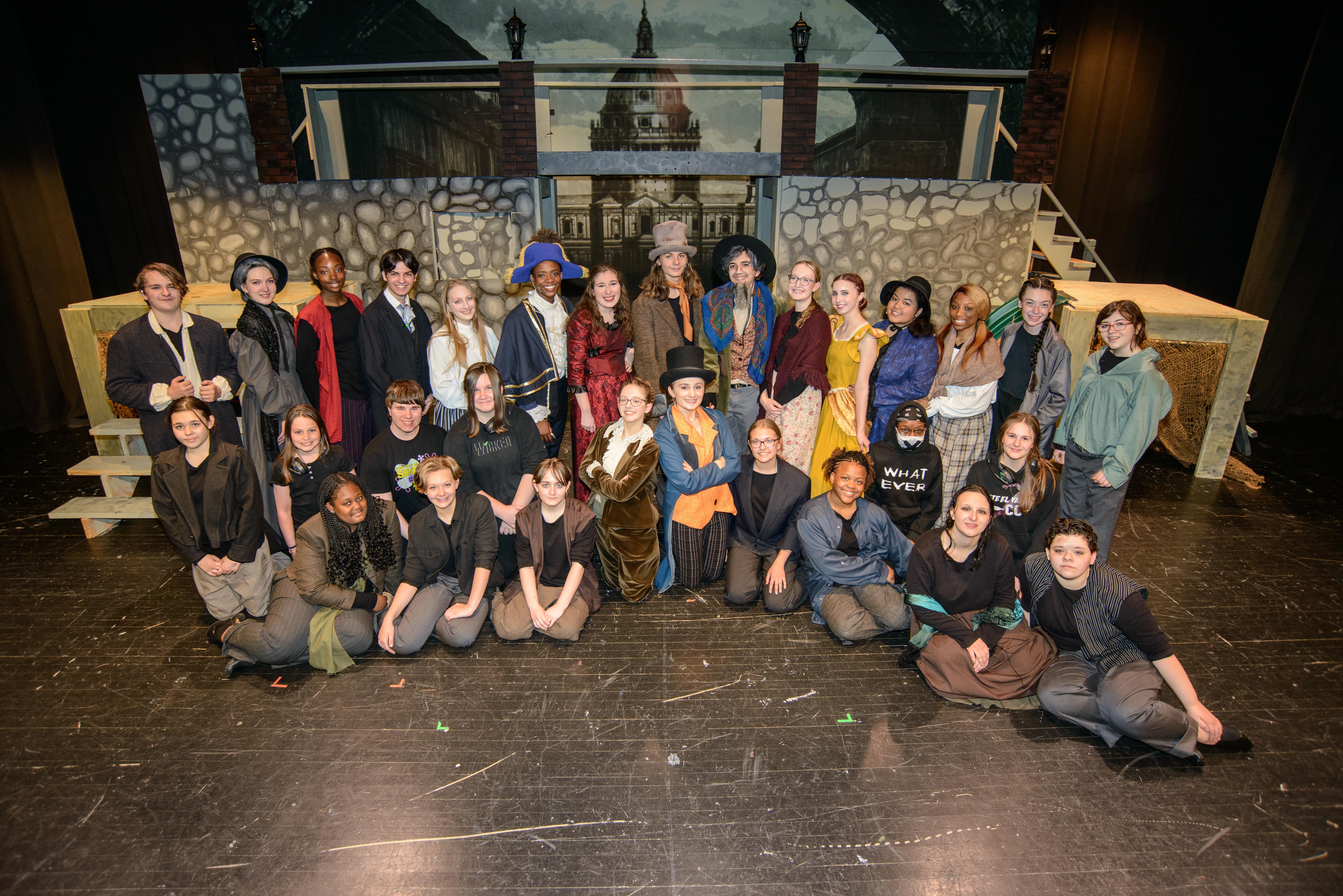 The 2022 cast and crew of Steel Valley's production of Oliver!