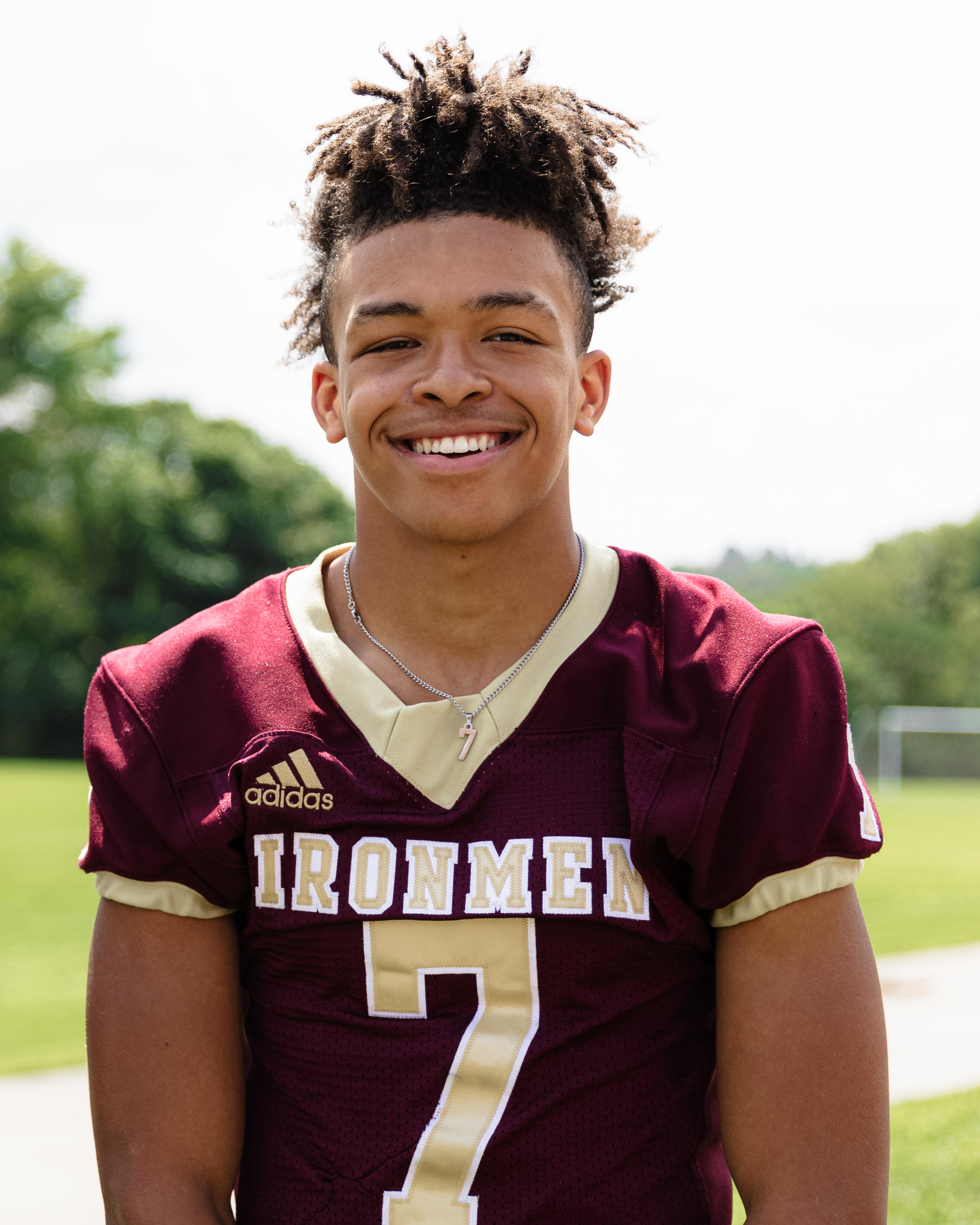 A portrait of Steel Valley senior football player Cruce Brookins