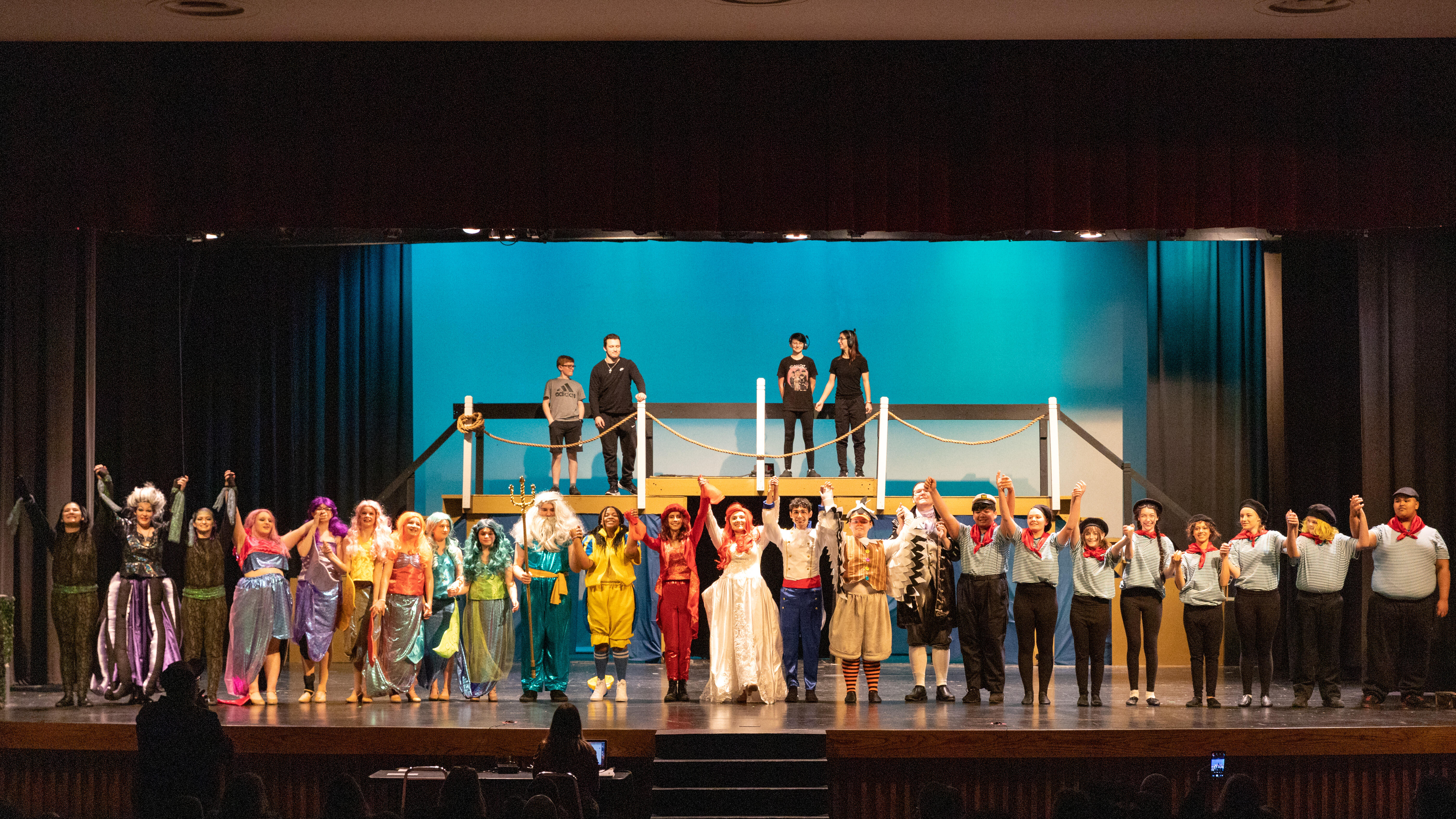 The cast and crew of The Little Mermaid