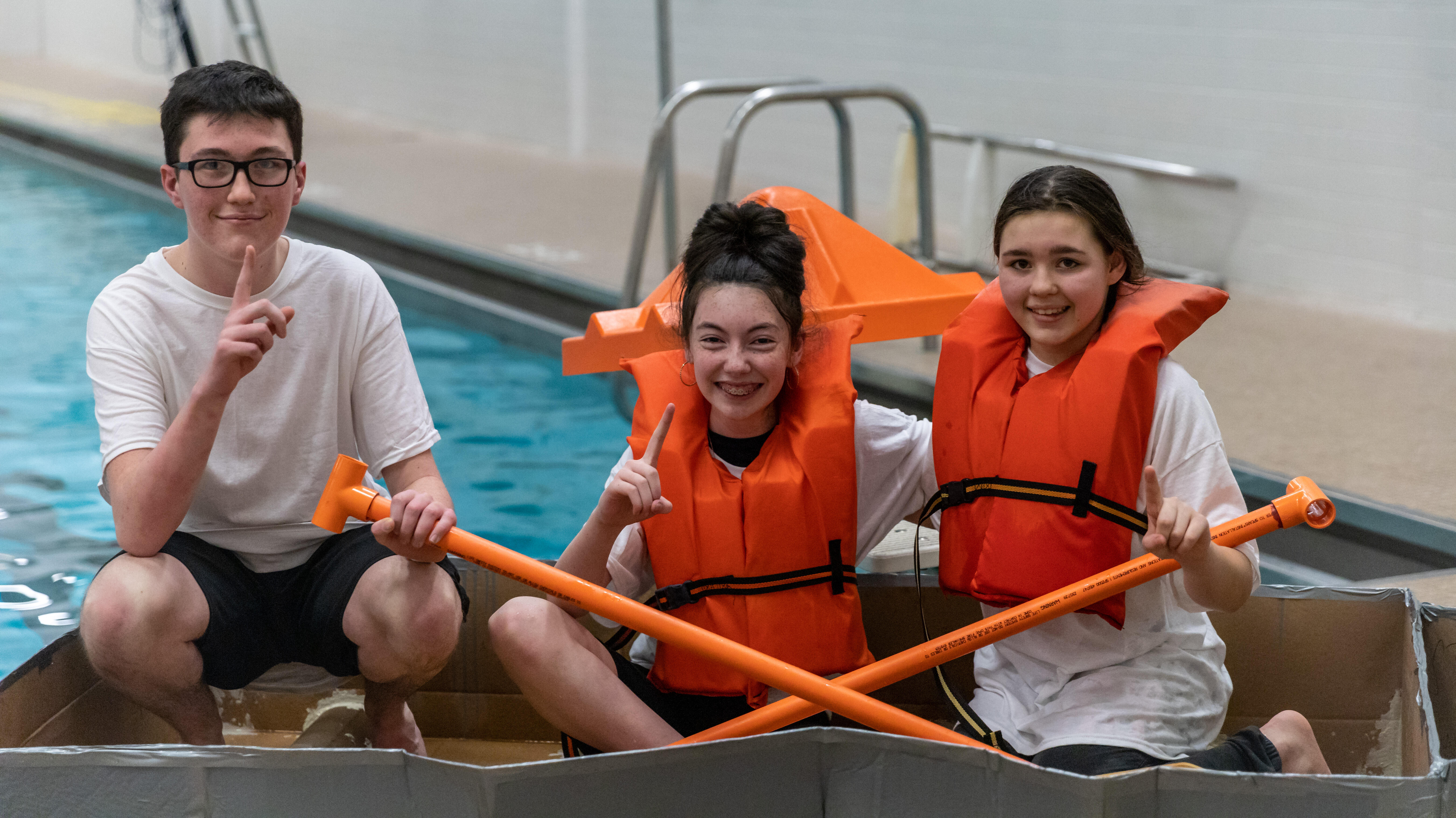The winning team from Steel Valley Middle School's Sink or Swim Boat Race.