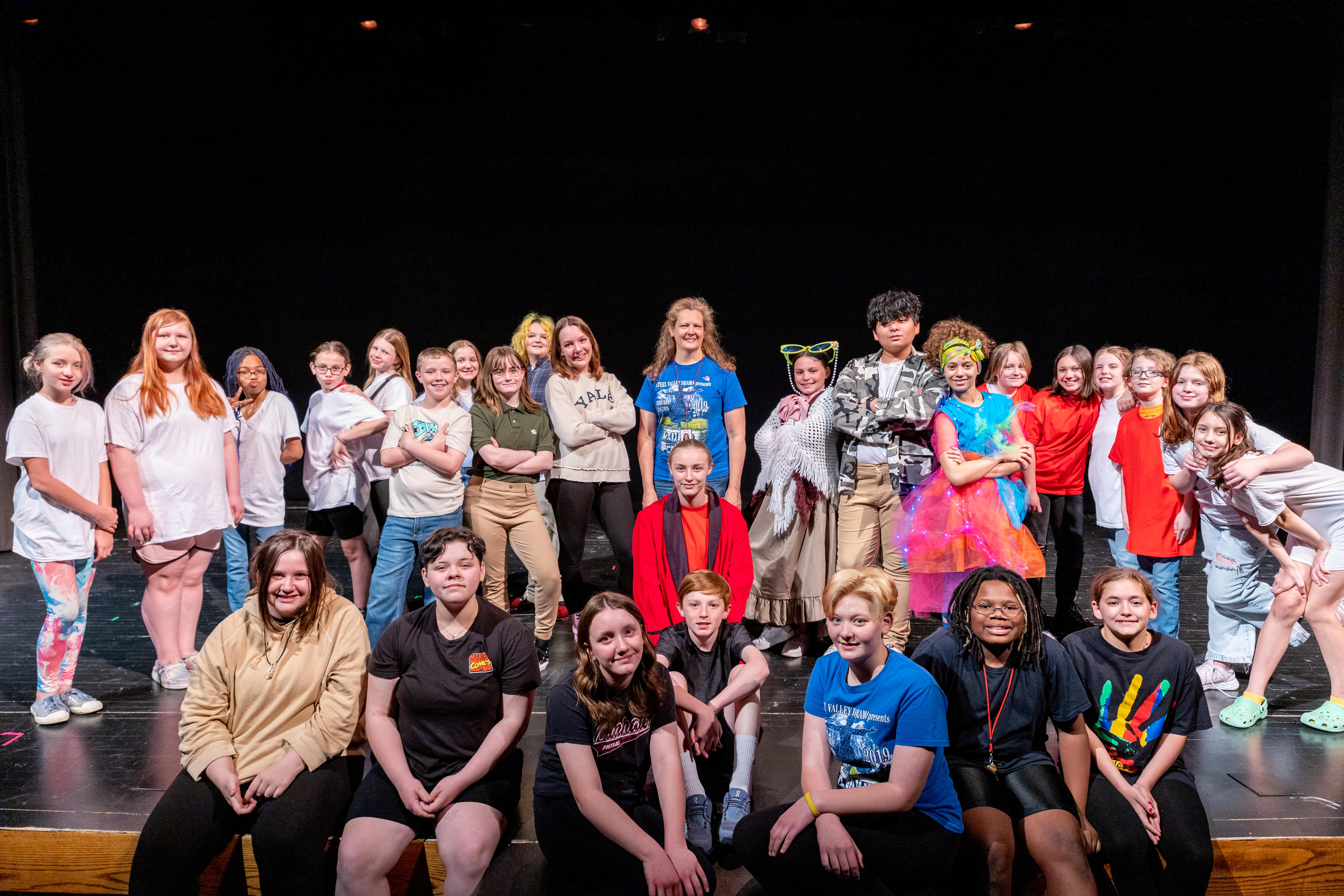 The cast and crew of the middle school show A Wrinkle in Time