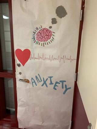 Door decorated: Anxiety