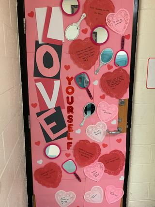 Door decorated: Love yourself