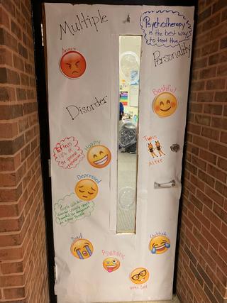 Door decorated: Multiple Personality Disorder