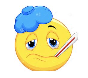 Emoji with ice pack and thermometer