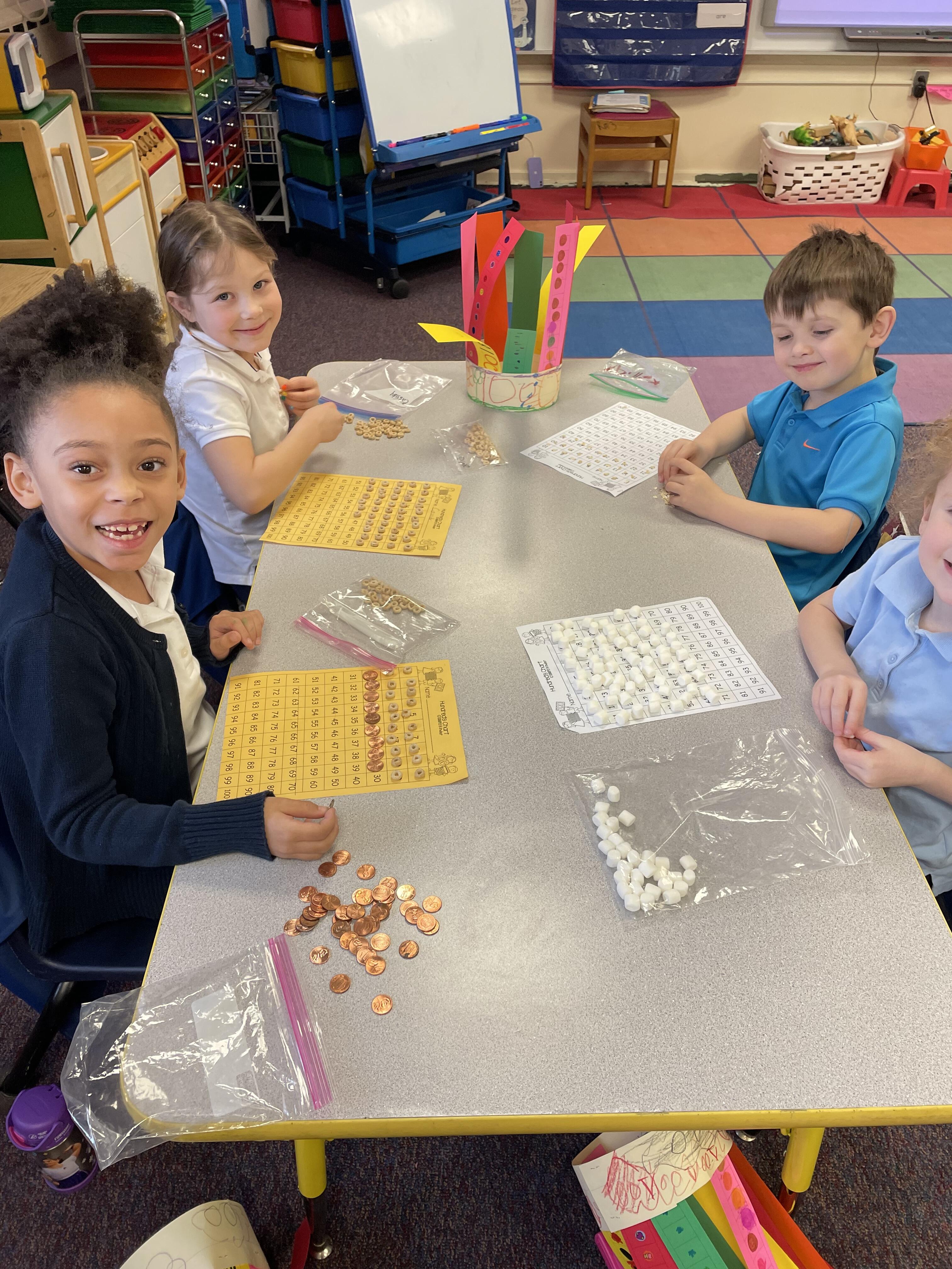 Park students count items up to 100 to celebrate the 100th day of school