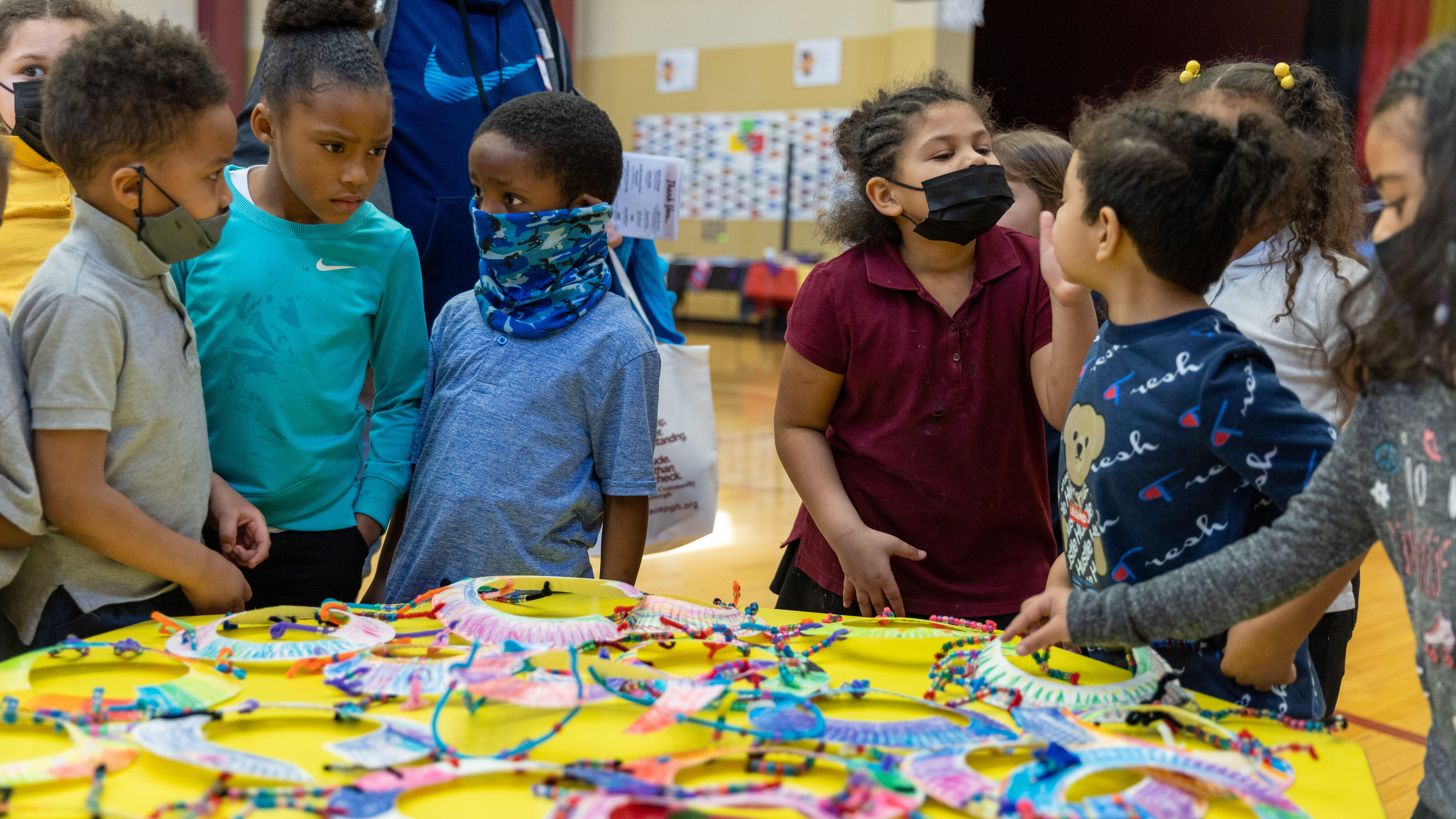 Elementary students visit the Barrett Elementary Black History Month Living Museum